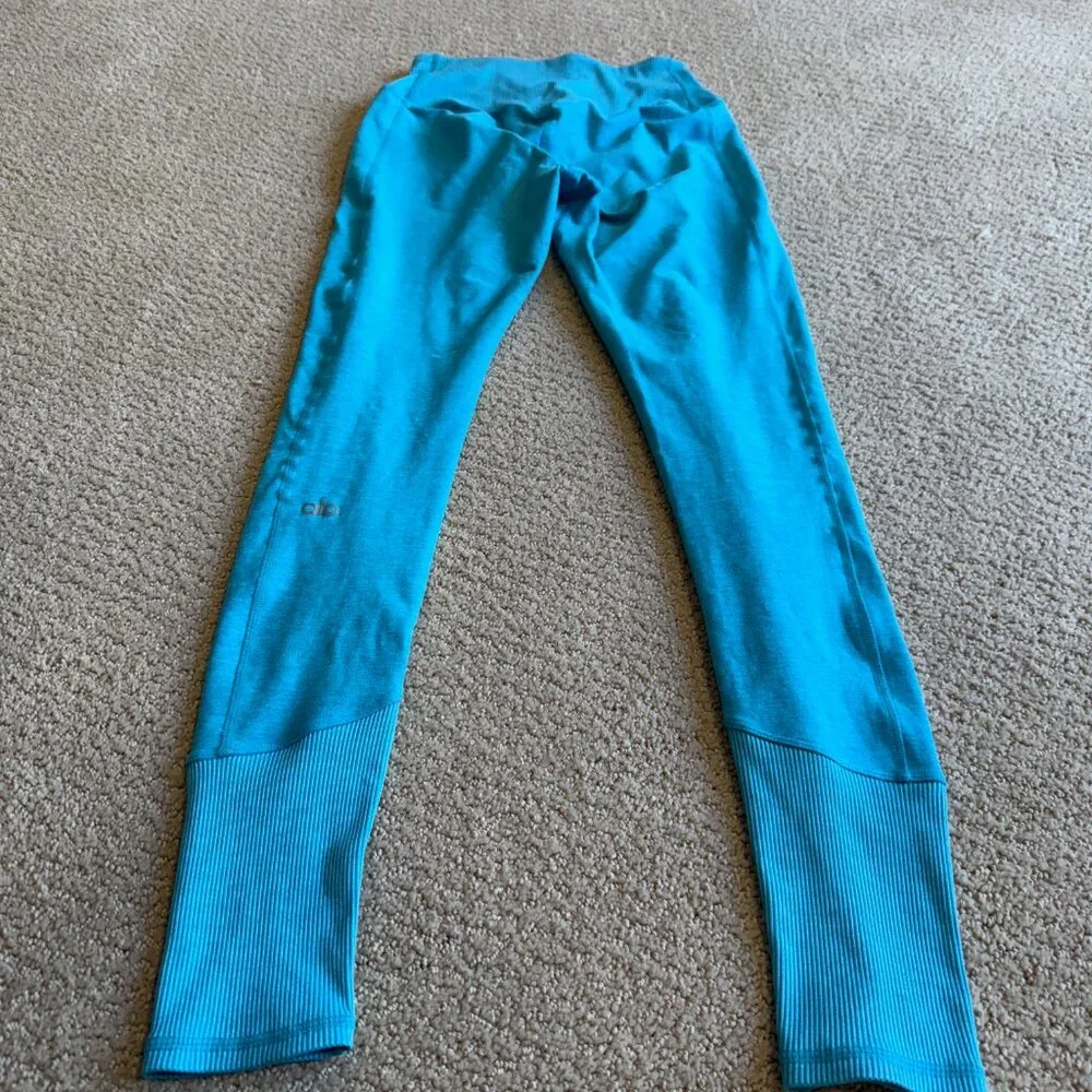 Alo Yoga Alosoft Leggings Blue Quartz Heather Size XS Extra Small